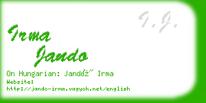 irma jando business card